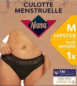 Lire la suite à propos de l’article Culotte Menstruelle Nana M: Confort 12h Sans Odeur, Éco-responsable